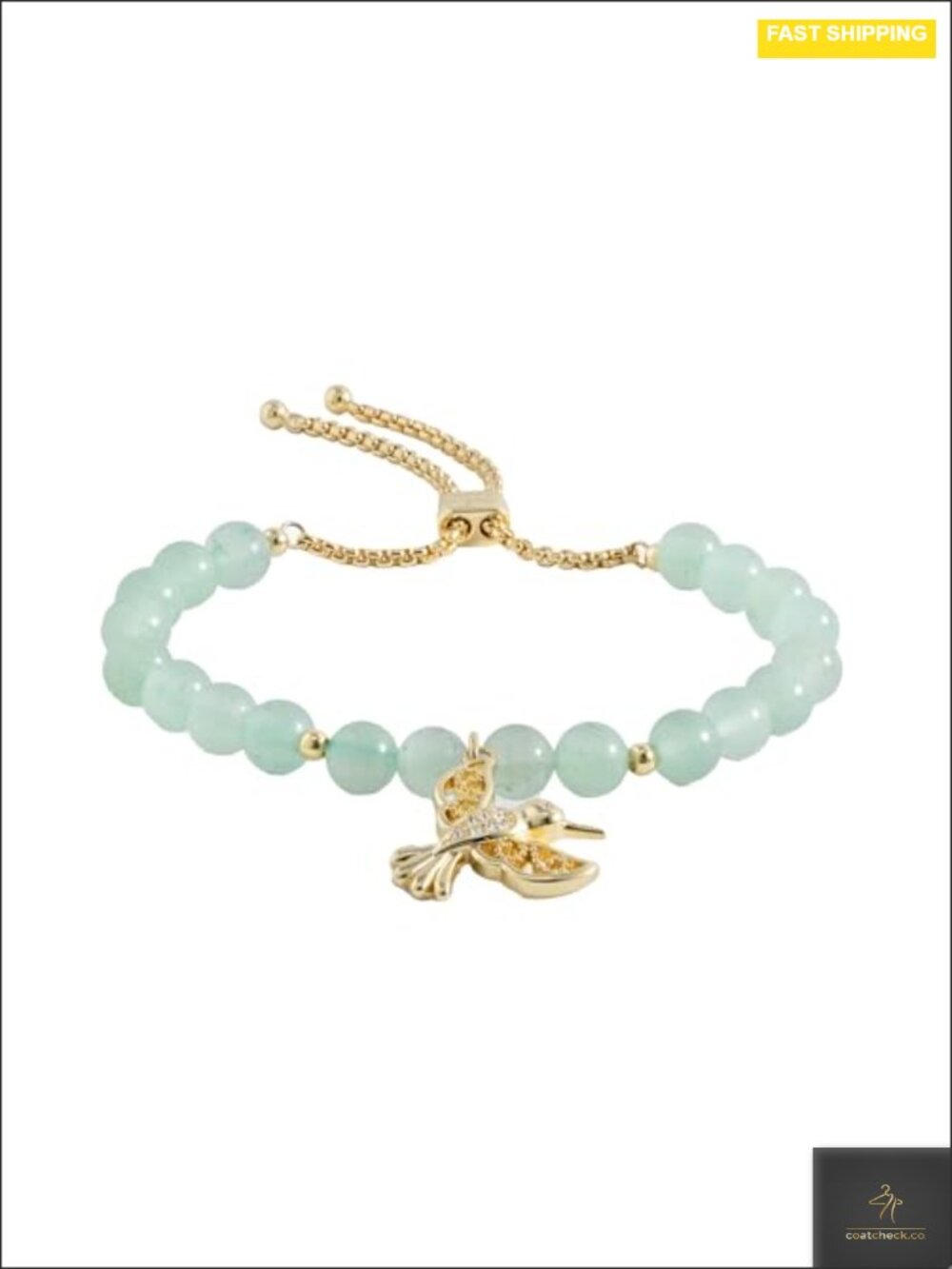 Hummingbird Gemstone Bolo Bracelet, Stretch, Adjustable